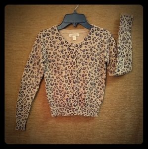Girl's Leopard Print Cardigan